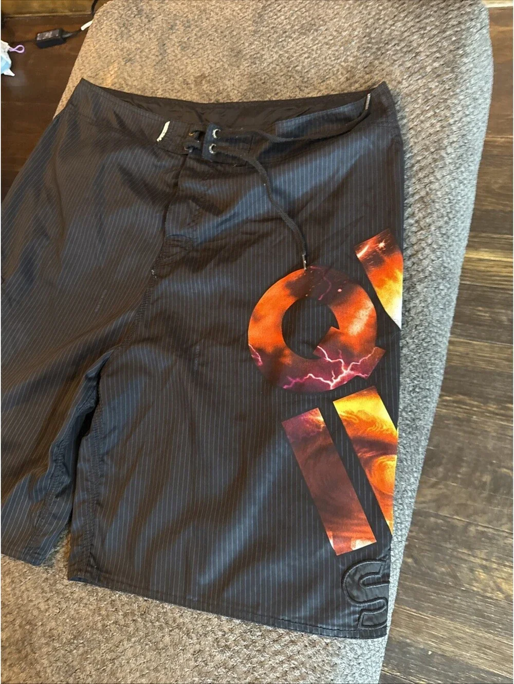 Y2K Vintage Quicksilver Board Shorts Cargo Camo Mens 40 Surfing Swim Embroidered